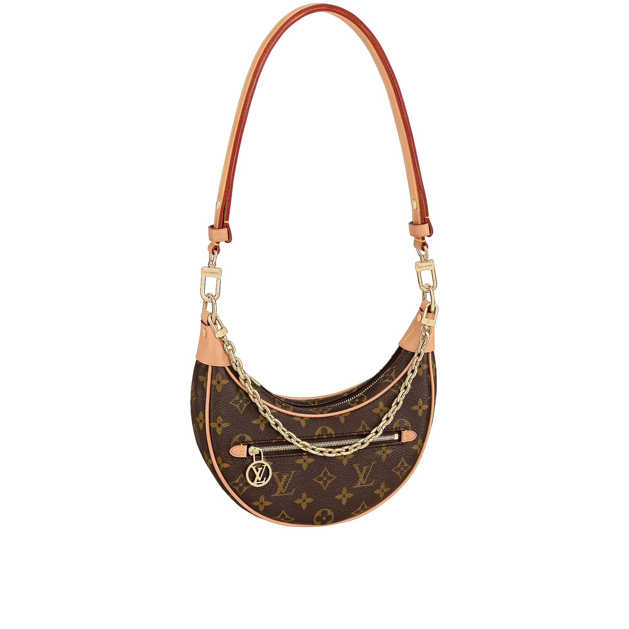 LOUIS VUITTON NEW Monogram Canvas Loop Gold Chain Small Evening