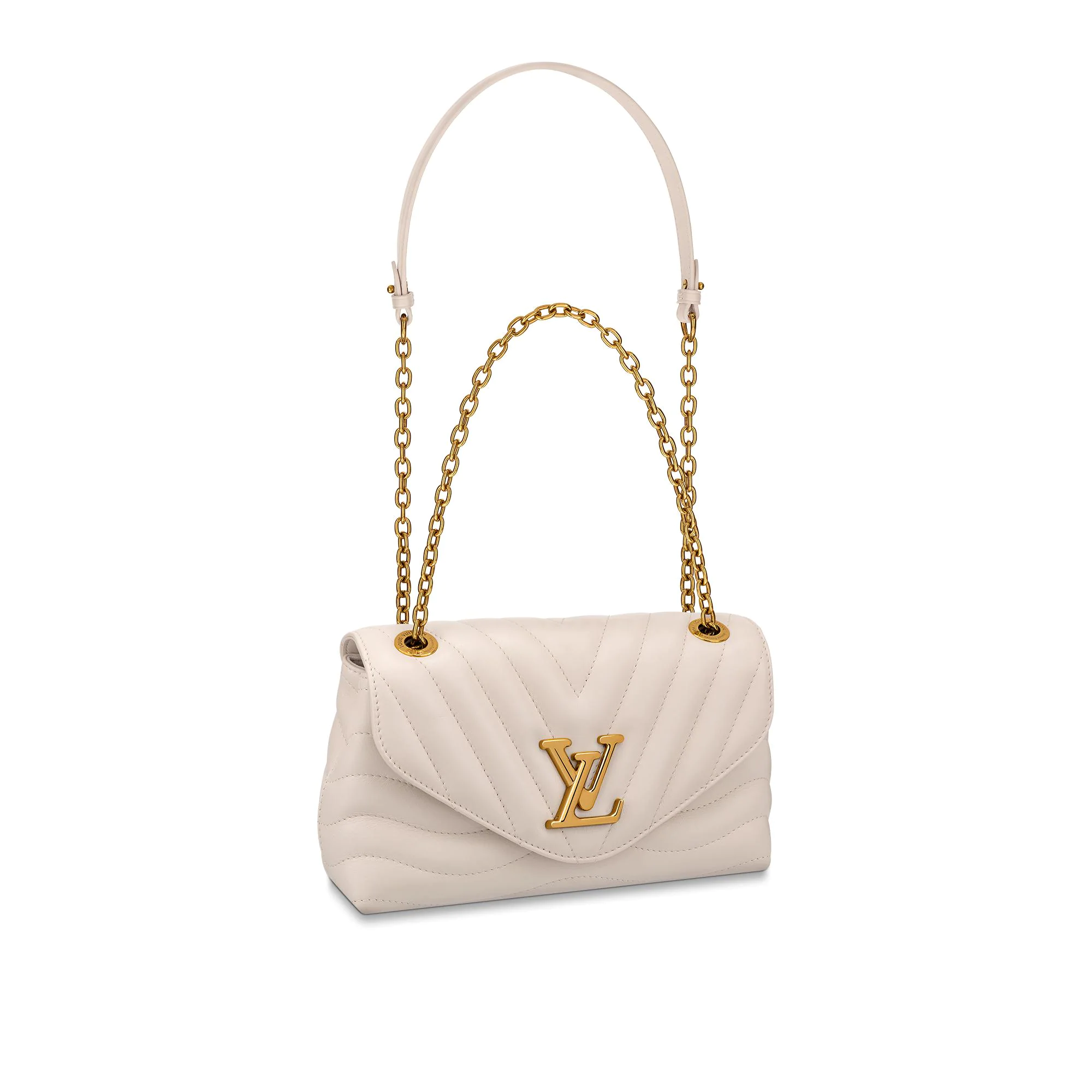 Louis Vuitton Wave Chain Tote Quilted Leather Neutral - Very Good
